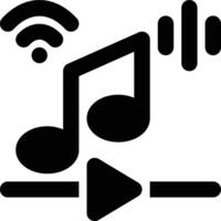 Music Streaming, Live Streaming, Online Music Glyph Solid Icon vector