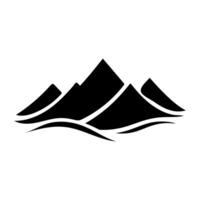 mountains and waves icon illustration vector