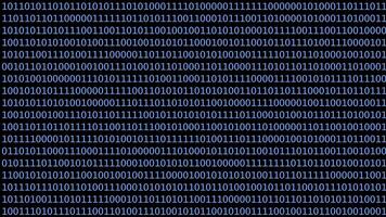 Binary Code Digital Data Background, A pattern of binary code in blue on a black background, representing digital data and computing. video