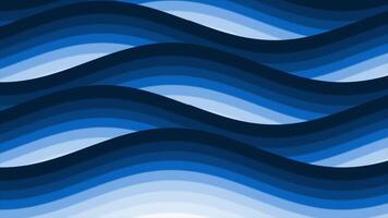 Royal blue color wavy lines multiple shades gradient palette modern design loop able geometrical background video
