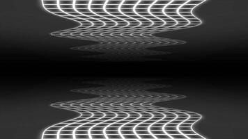 white color wavy grid lines modern design loop able 3d dark seamless background video