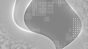 white circular dots glowing paper cut with square shapes hi-tech luxury design loop able technology background video