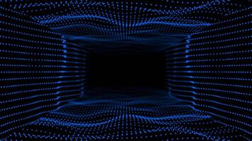 Royal blue color wavy circular dots 3d tunnel modern design Loop-able dark geometrical background video