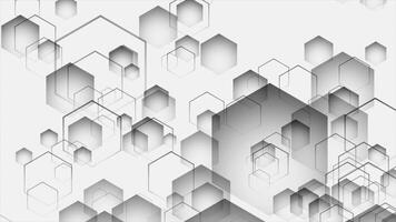 black color hexagonal shapes moving upwards modern design geometrical background video