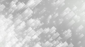 white color glowing particles and multiple rectangular shapes moving diagonally modern design geometrical background video