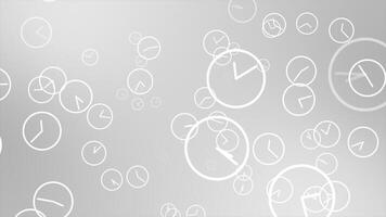 white color time flow concept multiple clocks modern design time lapse background video