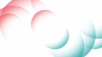 Red and turquoise dual tone multiple fading sphere shapes moving geometrical design loop able white background video