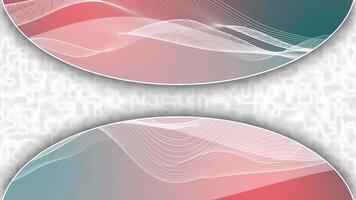 Red and turquoise color dual tone wavy lines modern design loop able geometrical background video