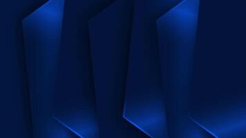 Royal blue color rotating shiny and glossy hexagonal shapes luxury design loop able dark geometrical background video