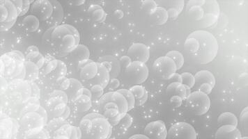 white color glowing particles and multiple circular shapes moving diagonally modern design geometrical background video
