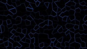 Royal blue color glowing cell pattern mesh design Loop-able abstract dark background video
