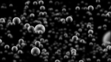 white color multiple glowing bubble particles moving upwards modern design dark fluid background video