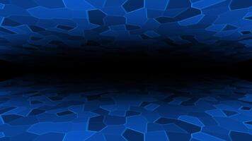 Royal blue color mosaic tile pattern with 3d space modern design geometrical background video