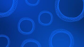 Royal blue color multiple wiggling mesh pattern in circular shapes modern design loop able dark geometrical background video