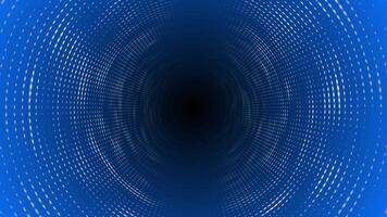 Royal blue color appearing and disappearing circular dots big data with 3d tunnel modern design loop able technology background video