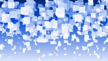 Royal blue color shiny square box pattern slowly falling down abstract design glitch geometrical background video