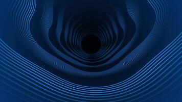 Royal blue color multiple wavy lines 3d depth tunnel modern design seamless Loop-able dark geometrical background video