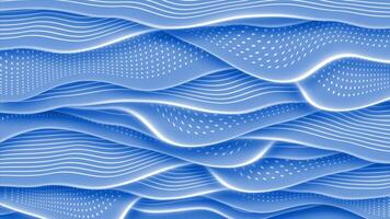 Royal blue glowing wavy circular dots and multiple lines abstract design Loop-able luxury background video
