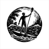 Paddle Boarder Reflection vector
