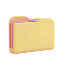 Pastel 3D Render of a File Folder Icon png