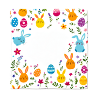 Easter Bunny and Egg Pattern Decorative Square for Spring Celebrations png