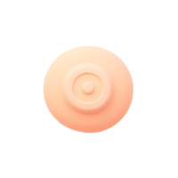 Peach Colored Round Object with Concentric Circles Design png