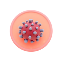 3D Render of a Virus Particle on Pink Surface png