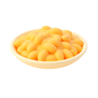 Creamy Buttery Mac and Cheese Bowl 3D Render png