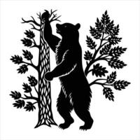 Bear Climbing Tree vector