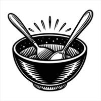 Cereal Bowl With Spoon vector
