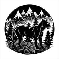 Mystical Leopard Silhouette vector