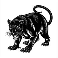 A black lion with a black tail vector