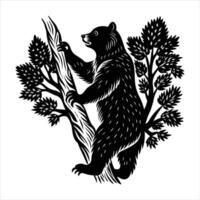 Bear Climbing Tree Vetor vector