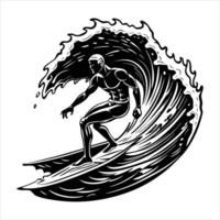 Surfer Riding A Wave vector