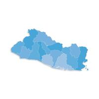 El Salvador map with border highlighted regions, states, isolated on white background. Template map of El Salvador. Detailed illustration. vector