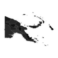Papua New Guinea map with border highlighted regions, states, isolated on white background. Template map of Papua New Guinea. Detailed illustration. vector