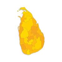 Sri Lanka map with border highlighted regions, states, isolated on white background. Template map of Sri Lanka. Detailed illustration. vector