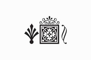 A Ornament black image. vector
