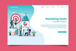 Strategy marketing business landing page. suitable for business website display vector