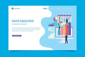 Business landing page data analyst. Suitable for business website vector