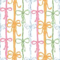 Preppy bows seamless pattern. coquette bow knots, ribbons background for fabric, wallpaper, wrapping vector