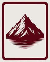 A mountain with water in the background vector