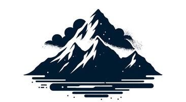 Mountain with clouds and water on it vector