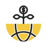 global income icon on isolated background vector