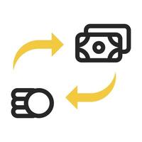 currency exchange icon on isolated background, finance icon vector