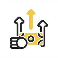 income increase icon with isolated background vector
