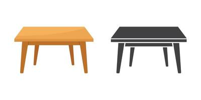 Two tables with different colors on them vector
