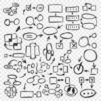 A collection of hand drawn doodles on a white background vector