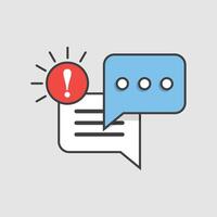 A speech bubble with an icon and a red light vector