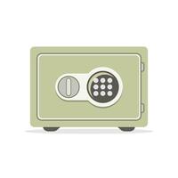 A green safe box with a keypad on the door vector